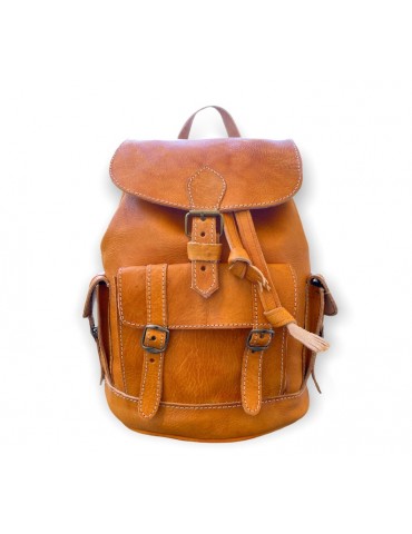 100 % handgjord ryggsäck i äkta high-end läder