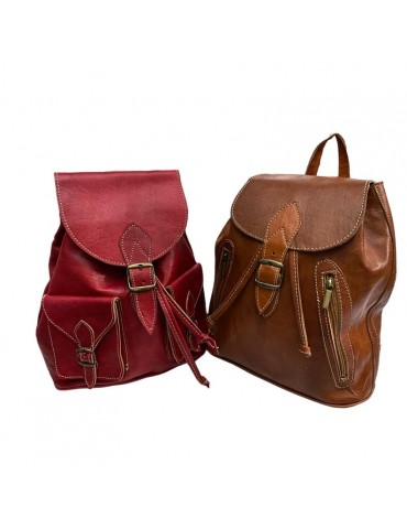 Set med två handgjorda ryggsäckar i äkta läder