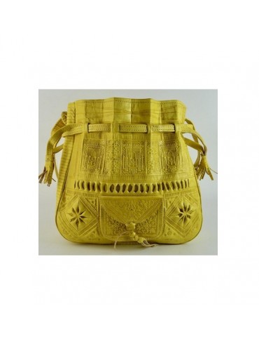 Yellow natural leather shoulder bag