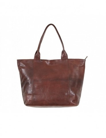 Handmade brown genuine leather shoulder bag