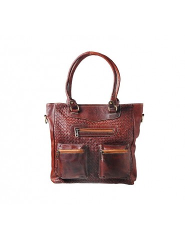 Handicraft Morocco shoulder bag in natural leather
