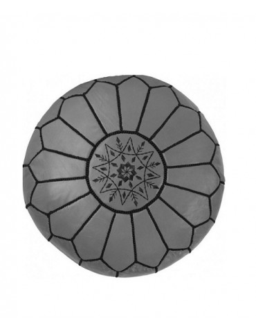 Crafts Marrakech pouffe in gray leather