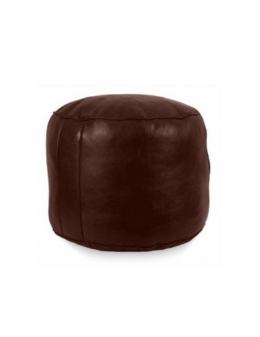 Velký pouf z pravé hnědé kůže