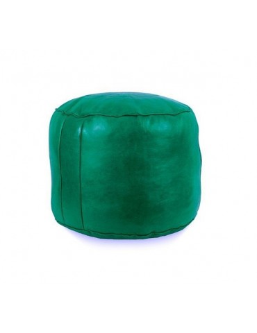 Velký zelený kožený pouf