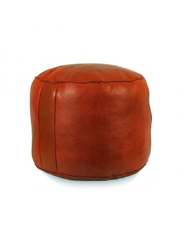 Velký pouf z pravé hnědé kůže