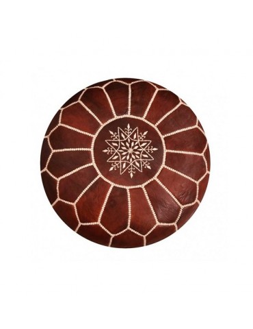 Large pouf in real brown...