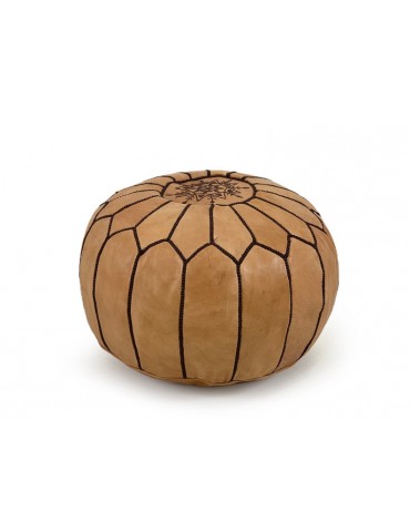 Crafts Marrakech pouf in natural leather