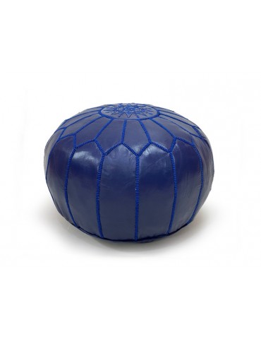 Large blue handmade pouf in...