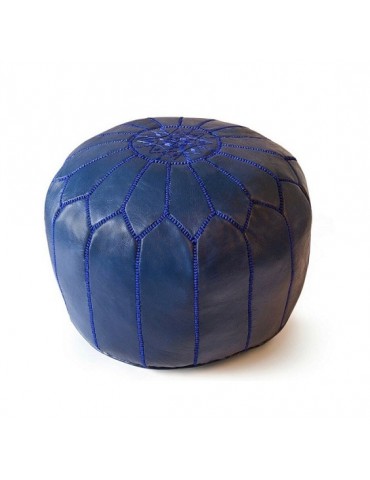 Pouf in vera pelle con...