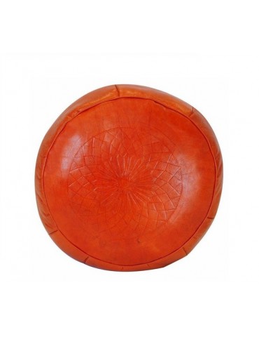 handmade real leather pouf