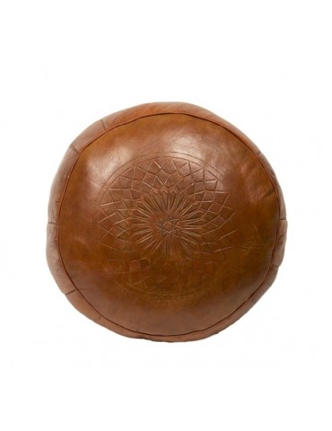 Tabouret en vrai cuir Maron 100% fait main décoratif
