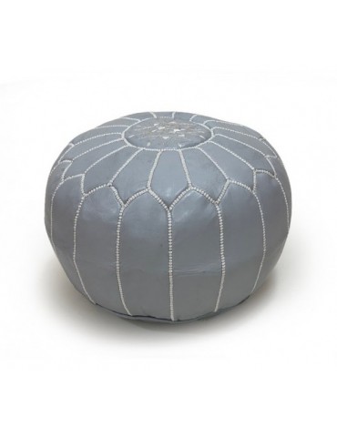 Handcrafted pouf in real high quality decorative leather