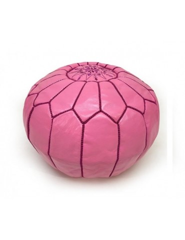 Handcrafted pouf in real high quality decorative leather