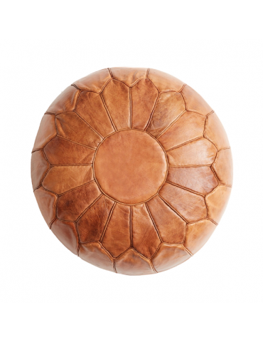 Decorative high quality genuine leather handcrafted pouf