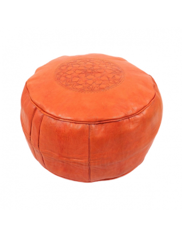 Decorative high quality genuine leather handcrafted pouf
