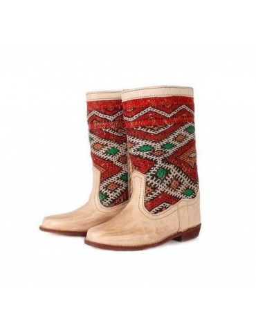 Bota de piel auténtica con...