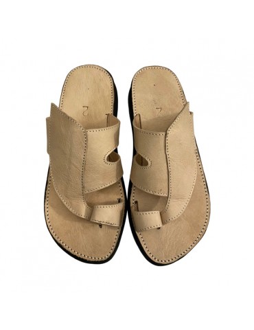 Beige sandály z pravé kůže, módní pánské, vysoká kvalita.