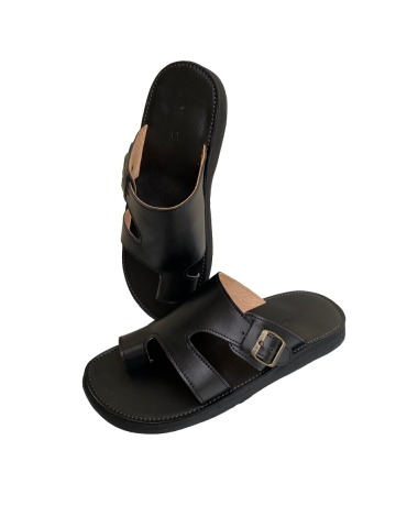 Sandal entirely in real leather handmade fashion man