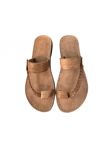 Sandal entirely in real leather handmade fashion man