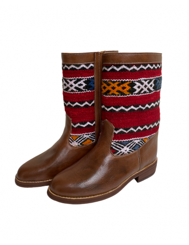 Damskor i äkta läder och kilim