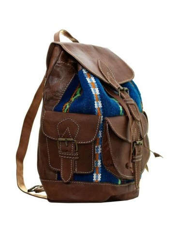 Morocco handicrafts leather and kilim backpack