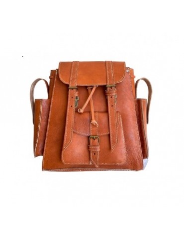 Sac à dos en vrai cuir naturel