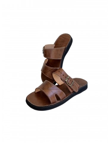 Sandal i äkta läder 100% handgjord brun topp i sortimentet