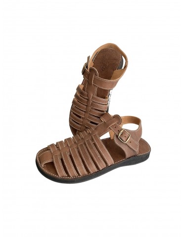 Sandale en Vrai Cuir Fait Main - Confort Naturel et Élégance Artisanale"