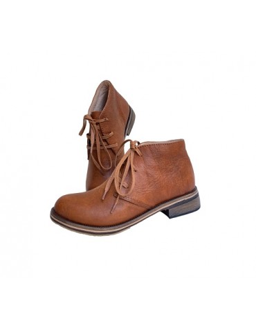 Botines de piel auténtica:...
