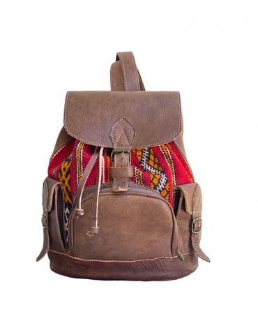 Sac à dos en vrai cuir naturel