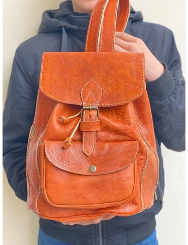 Mochila de cuero genuino...