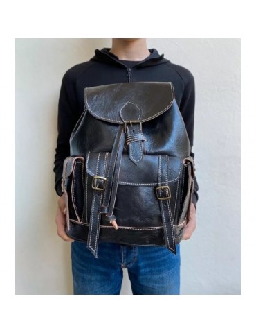 Hochwertiger, handgefertigter Rucksack aus echtem Leder