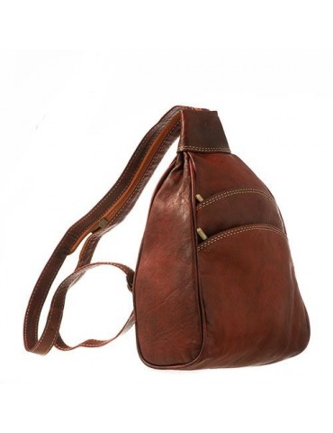 Mochila de cuero natural de alta gama.