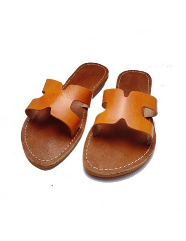 Women's natural leather sandal Brown