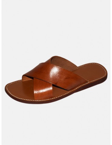 Sandale en cuir naturel...