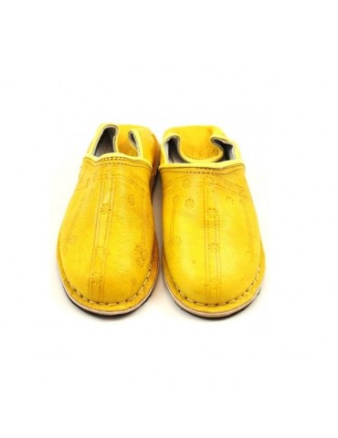 Zapatillas bereber en cuero amarillo real