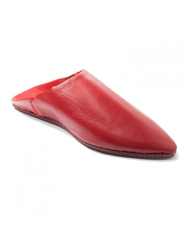 Royal slipper in real natural leather Red