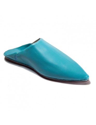Royal slipper in real natural leather Turquoise