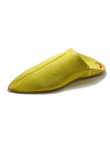 Slipper in real yellow natural leather