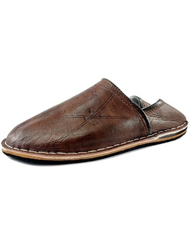 Berber slipper in natural leather Brown