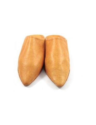 Camel real leather slipper