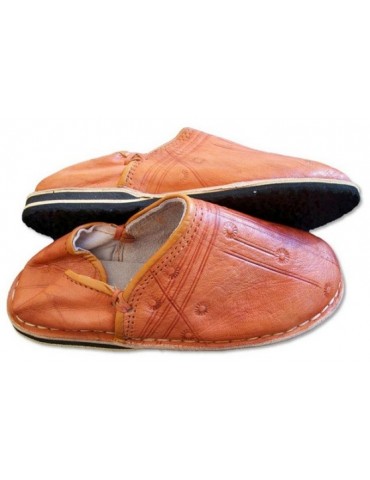 Men's natural leather Berber slipper