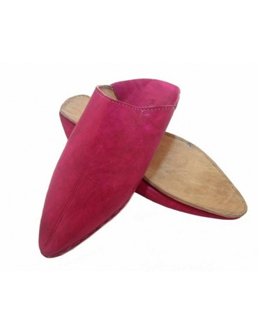 Slipper in real natural leather Pink