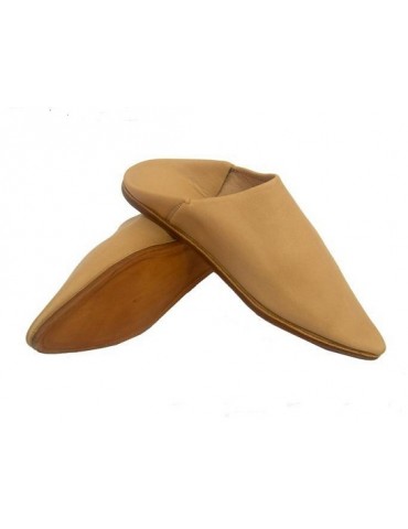 Handmade slipper in real Beige leather