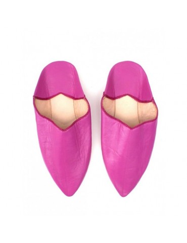 Pantofole per donna in pelle rosa