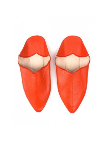 Tofflor för kvinnor Orange läder