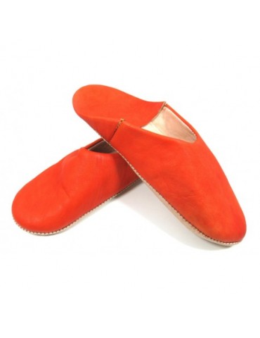 Hausschuhe für Frauen Orange Leder