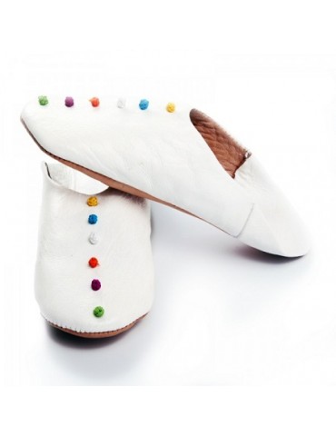 White leather slipper