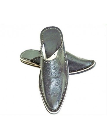 Handmade leather slipper Black