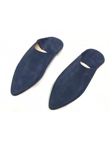 Blue suede slipper